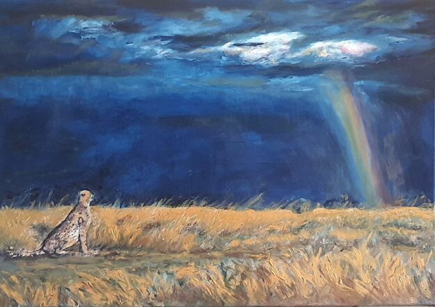 A Wildscape: "The Sign" - African Plains (A1) oil 1 A Wildscape: "The Sign" - African Plains (A1) oil
